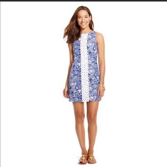 Lilly Pulitzer Dresses & Skirts - Lily Pulitzer Upstream Fish Blue/White Shift Dress